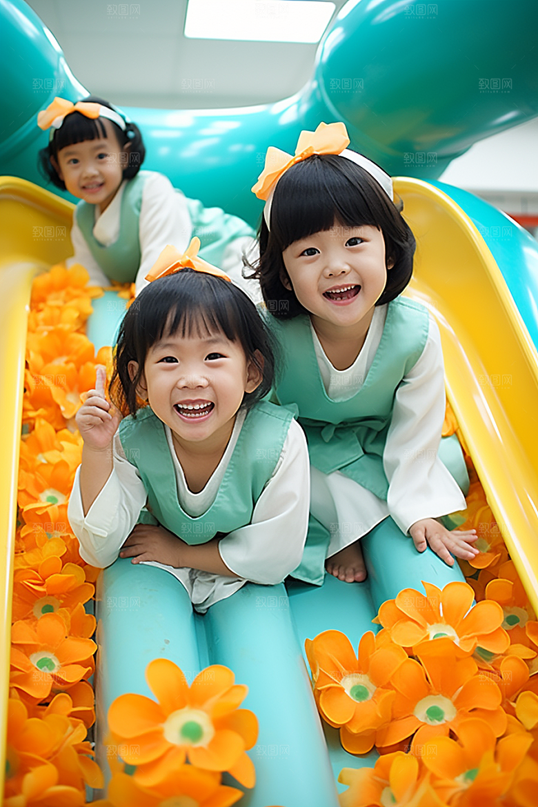 幼儿园里的小朋友学生童真摄影图