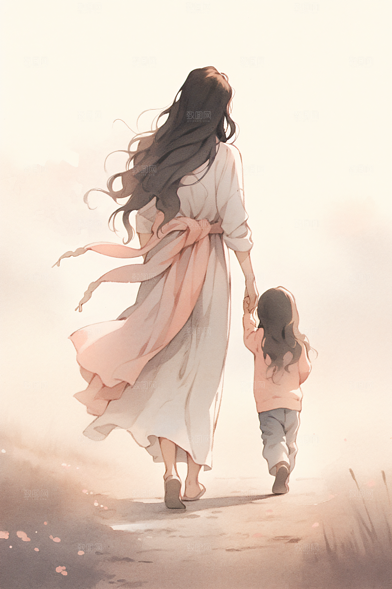 母亲节氛围感温馨手绘油画