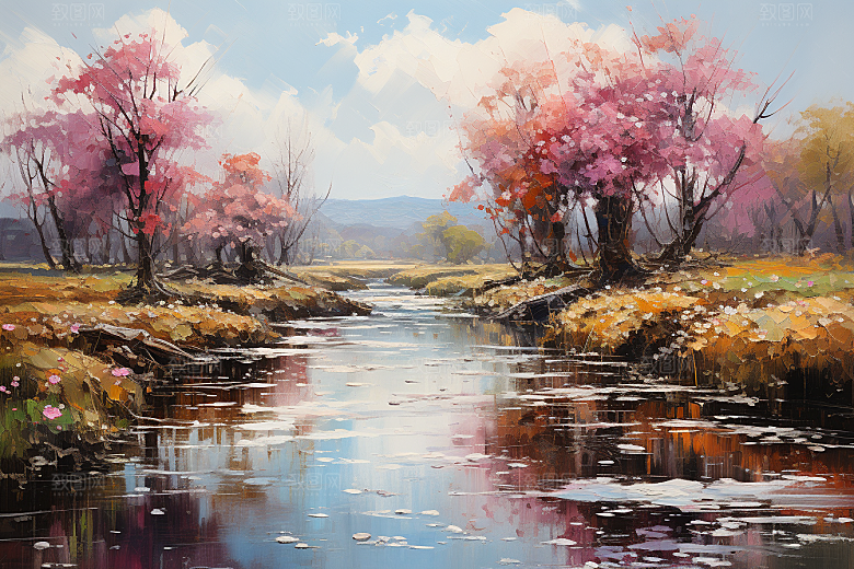 油画配图手绘插画