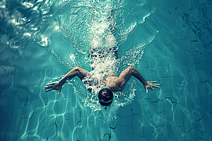游泳运动员运动会人物摄影图