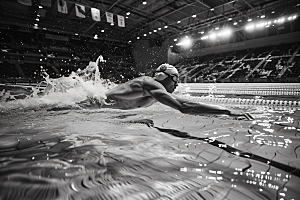 游泳运动员人物竞技摄影图