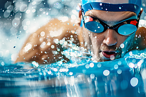 游泳运动员人物水上运动摄影图