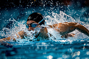 游泳运动员体育竞技摄影图