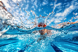 游泳运动员水上运动高清摄影图