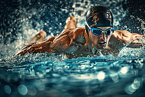 游泳运动员运动会体育摄影图