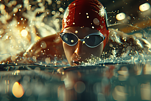 游泳运动员人物高清摄影图