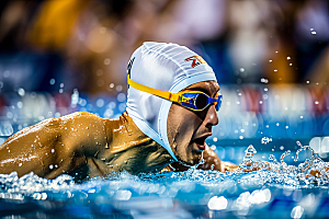 游泳运动员体育人物摄影图