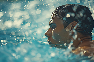 游泳运动员比赛高清摄影图