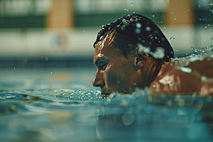 游泳运动员竞技人物摄影图