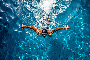 游泳运动员体育竞技摄影图