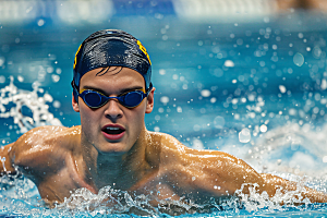 游泳运动员比赛高清摄影图