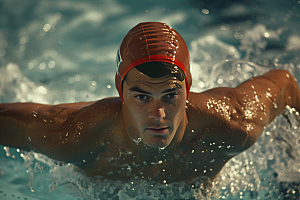 游泳运动员竞技体育摄影图