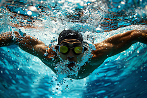 游泳运动员人物运动会摄影图