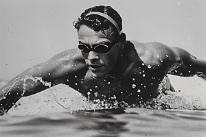 游泳运动员人物比赛摄影图