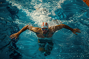 游泳比赛泳池体育摄影图