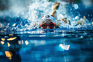 游泳比赛健康水上运动摄影图