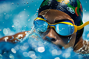 游泳比赛竞技健康摄影图
