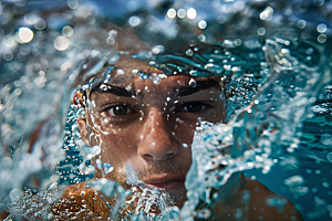 游泳比赛竞技高清摄影图
