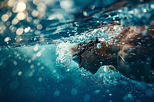 游泳比赛泳道竞技摄影图