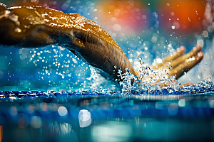游泳比赛健康泳池摄影图