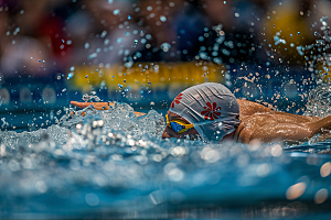 游泳比赛竞技健身摄影图