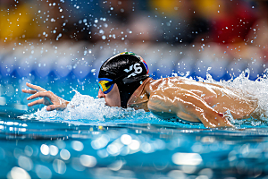 游泳比赛高清健康摄影图
