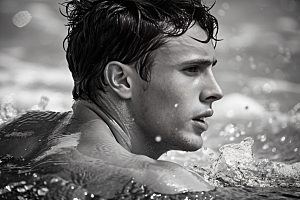 游泳比赛健康人物摄影图