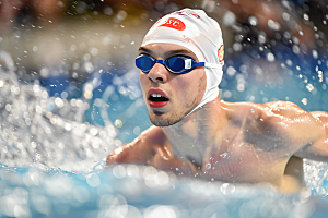 游泳比赛竞技游泳运动员摄影图