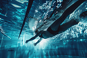 游泳比赛健身泳道摄影图