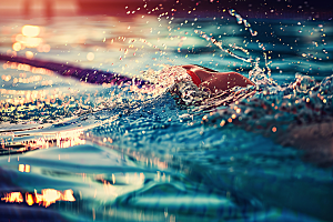 游泳比赛人物竞技摄影图
