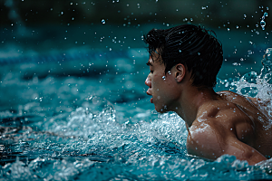 游泳比赛高清水上运动摄影图