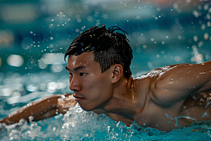 游泳比赛体育健康摄影图