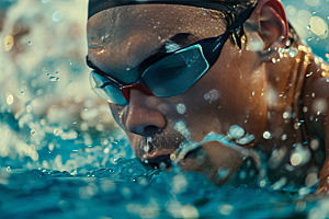 游泳比赛健身人物摄影图