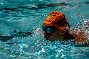 游泳比赛体育人物摄影图
