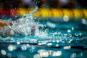 游泳比赛运动游泳运动员摄影图
