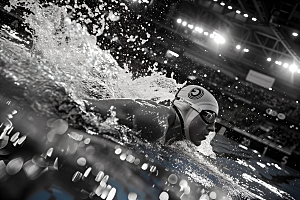 游泳比赛健康水上运动摄影图