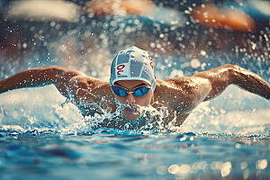 游泳比赛体育游泳运动员摄影图