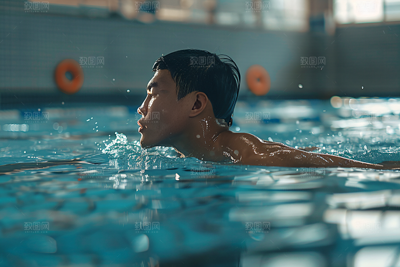 游泳比赛游泳运动员高清摄影图