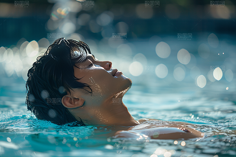 游泳比赛水上运动体育摄影图