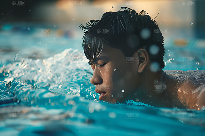 游泳比赛泳池人物摄影图