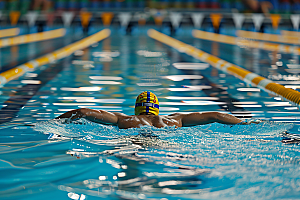 游泳比赛泳池人物摄影图