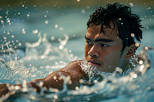 游泳比赛人物健身摄影图