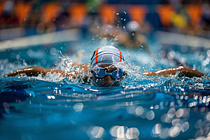 游泳比赛游泳运动员高清摄影图
