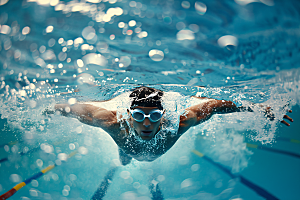 游泳比赛健身健康摄影图