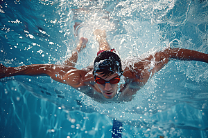 游泳比赛健康运动摄影图