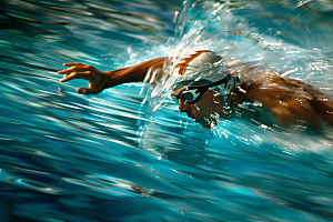 游泳比赛高清健身摄影图
