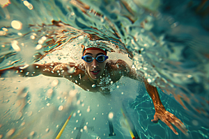 游泳比赛游泳运动员竞技摄影图