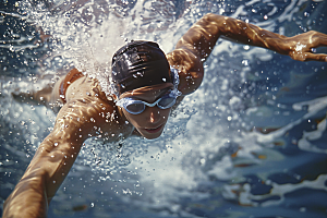 游泳比赛健康体育摄影图