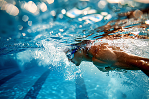 游泳比赛游泳运动员竞技摄影图