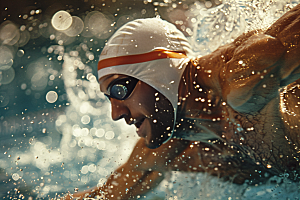 游泳比赛健身水上运动摄影图